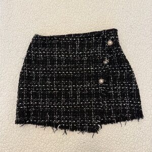 Blue Rain Black and White Tweed Mini Skirt